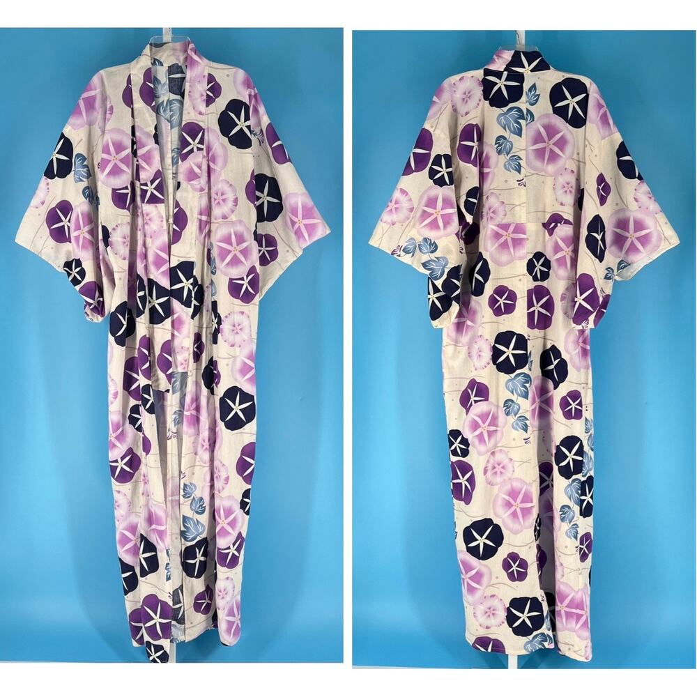 Japanese Yukata Kimono robe floral cotton